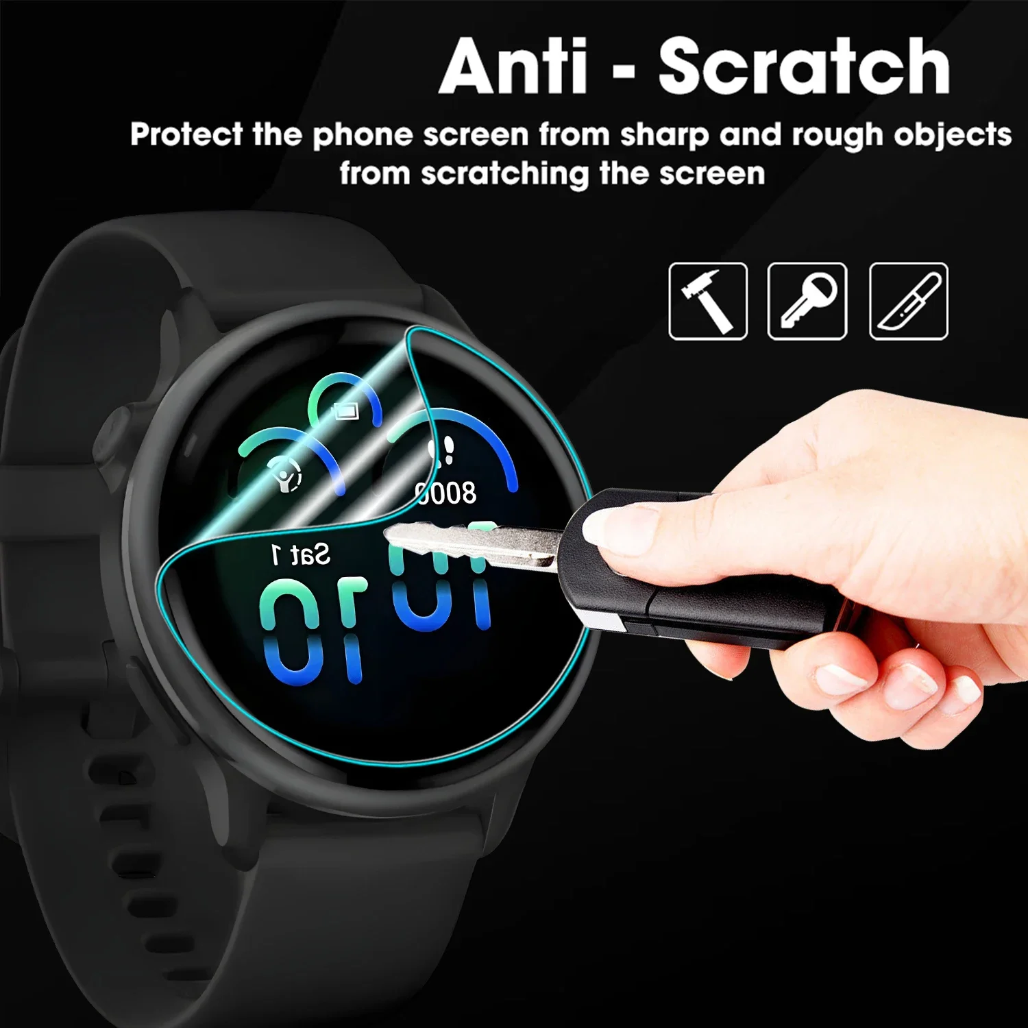 Soft TPU Hydrogel Screen Protector Film for Garmin Vivoactive Smartwatches (1-10 Pack)
