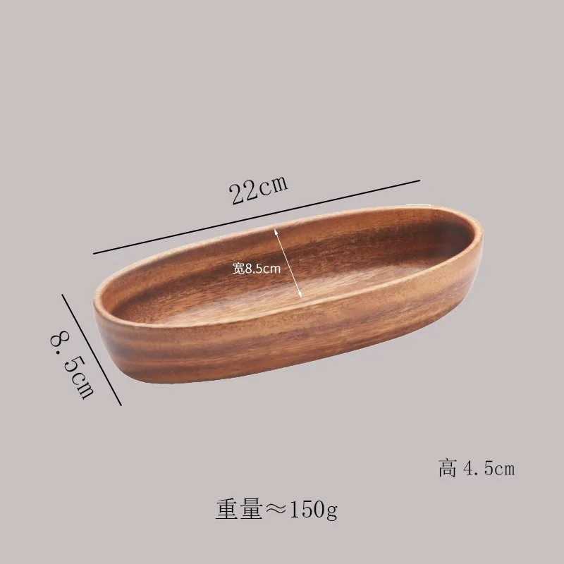 South American Walnut Fruit Platter Solid Wood Dried Fruit Snack Plate Salad Bowl Wooden Basin Large Dinner Plate