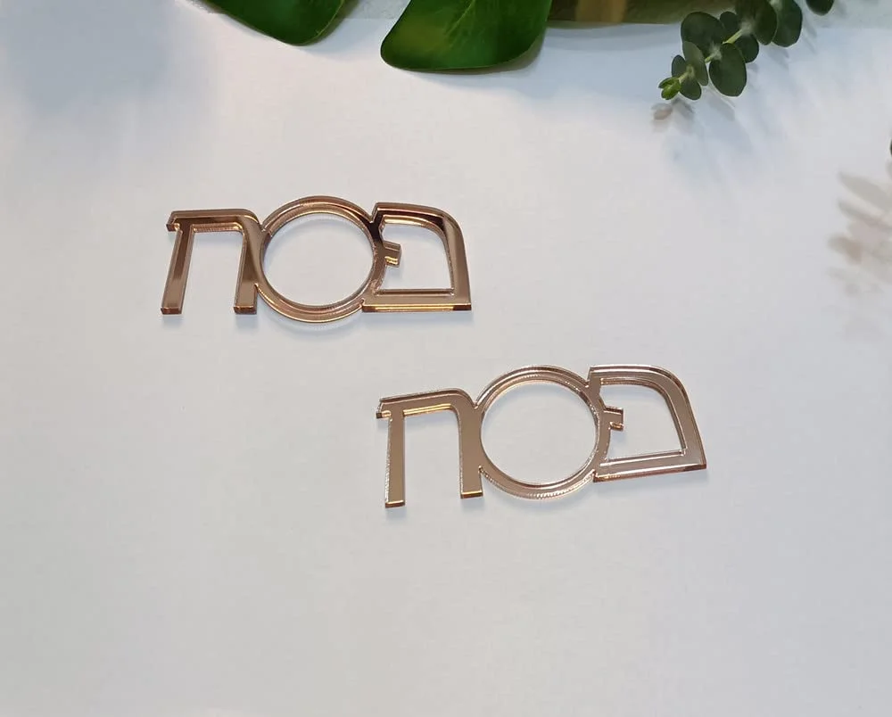 Set of 10 Acrylic Napkin Rings Disposable Mirrored Napkin Holders for The Pesach Seder Passover Table Decor Jewish