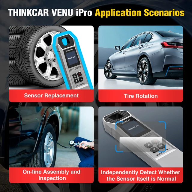 THINKCAR VENU IPRO Car Tire Pressure Inspection Tool 315MHz/433MHz TPMS Tire Repair Tool Activation Programming Learning 6