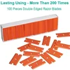 100 Pieces Two Cutting Plastic Razor Blade Label Clean Razor Glue Remover Window Glass Clean Scraper Car Wrap Sticker Squeegee 6