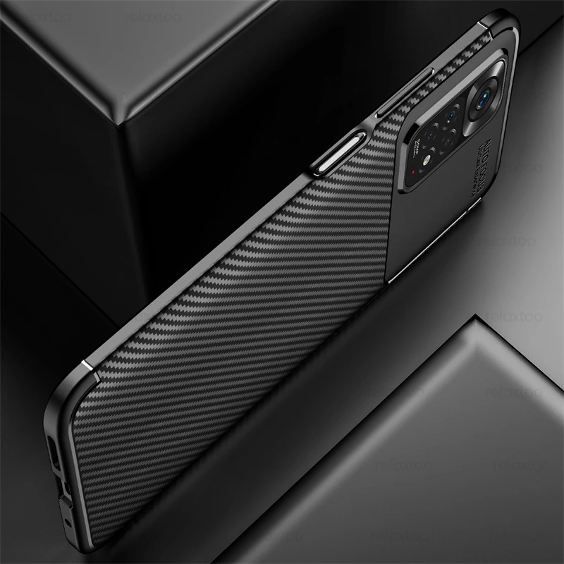 Redmy Note11 Case Matte Carbon Fiber Back Cover for Redmi Note 11 Pro Not 11 S 11S Note11S 4G Soft Silicone Shockproof Coque best waterproof phone pouch