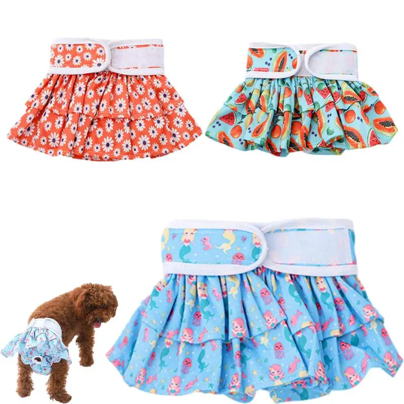 

Dog Diapers For Female Dogs In Heat Reusable Diaper Skirts Panties For Female Dogs 3 Pieces Highly Absorbent Dog Pants For