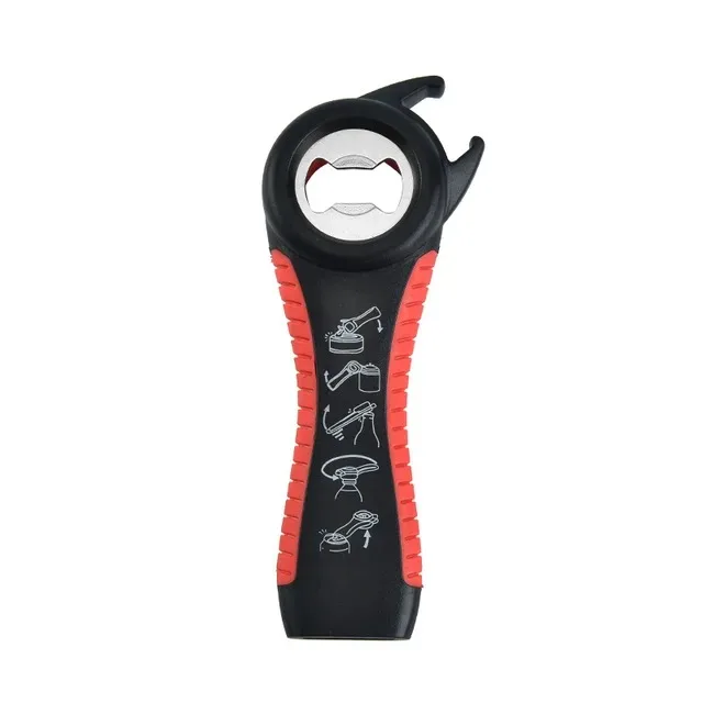 다기능 5-in-1 병따개 용 항아리 오프너 항아리 뚜껑 오프너, 4-in-1 항아리 오프너 및 미끄럼 방지 뚜껑 오프너 그리퍼