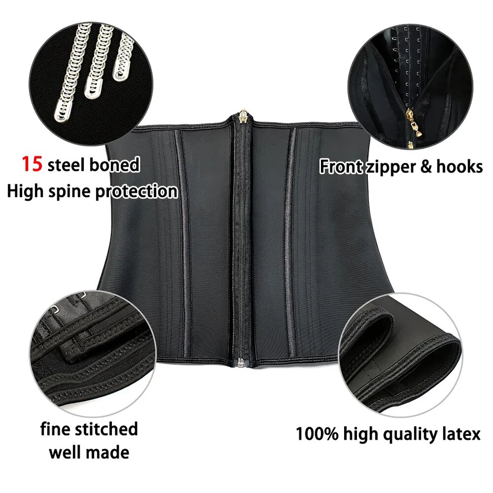 Women Plus Size Fajas Waist Trainer Corset Tummy Control Zipper Vest Body Shaper Cincher Shapewear Slimming Belt Sports Girdle images - 6