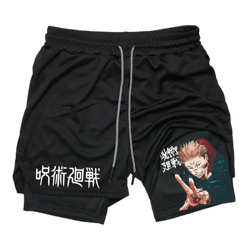 Jujutsu Kaisen Anime Graphic 2 in 1 Compression Shorts for Men Quick Dry Lightweight Gym Performance Shorts Athletic Activewear 4