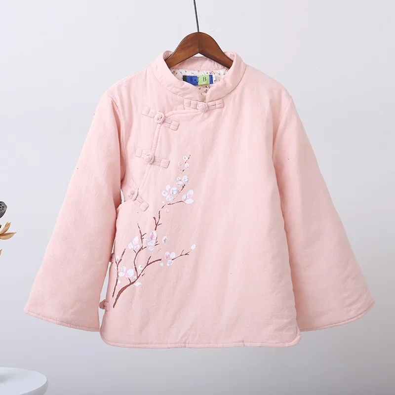 

Chinese Style Traditional Cotton And Linen Coats Clothing Women Hanfu Warm Jacket Vintage Tang Suit Zen Oriental Cheongsam Tops