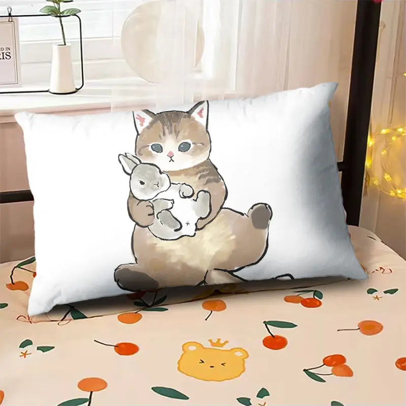 Juste de coussin chat kawaii 45x45 cm, taies d'oreiller décoratives pour chambre de fille et de femme, taie d'oreiller élégante pour canapé