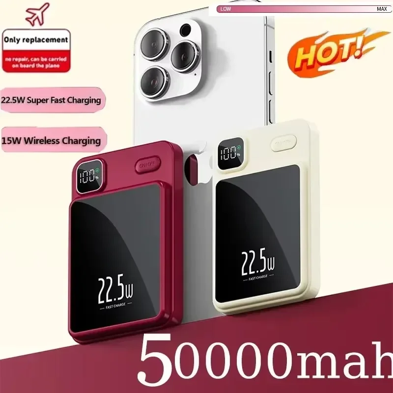 New 22.5W Mini Magnetic Power Bank for IPhone 15 14 13 12 Magsafe Phone Wireless Fast Charging Powerbank External Spare Battery 3