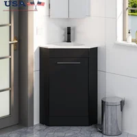 Corner Bathroom Vanity Sink Combo High Space Utilization Durable Construction Soft Closing System Easy to Clean  Included 1