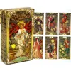 Golden Art Nouveau Tarot Deck Cards with Guidebook Cards Occult Divination Book Sets for Beginners Classic Art Nouveau Style 6