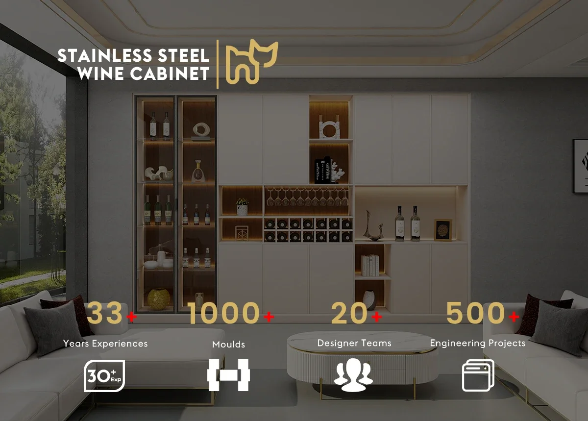 Walk In Wine Cabinet Stainless Steel Glass Door Wine Cabinet