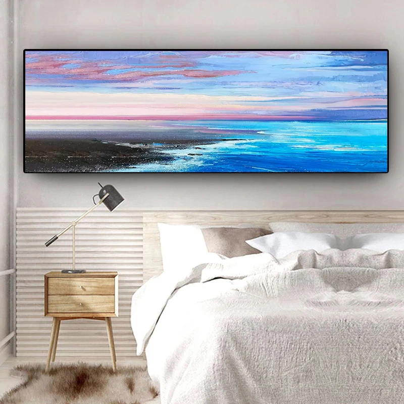 

Blue Ocean Landscape Posters and Prints Natural Scenery Canvas Painting Modern Abstract Art Wall Art Picture Home Decoration