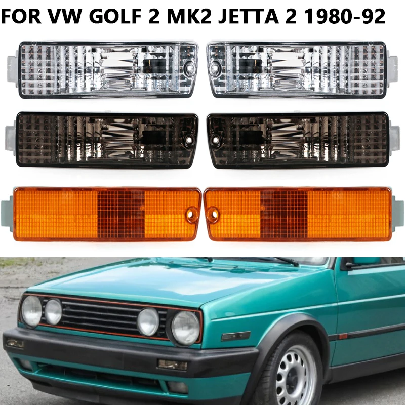 

Индикатор поворота переднего бампера автомобиля, 2 шт., для Volkswagen Golf 2 MK2 Jetta 2 MK2 1980-1992 с аксессуарами жгута