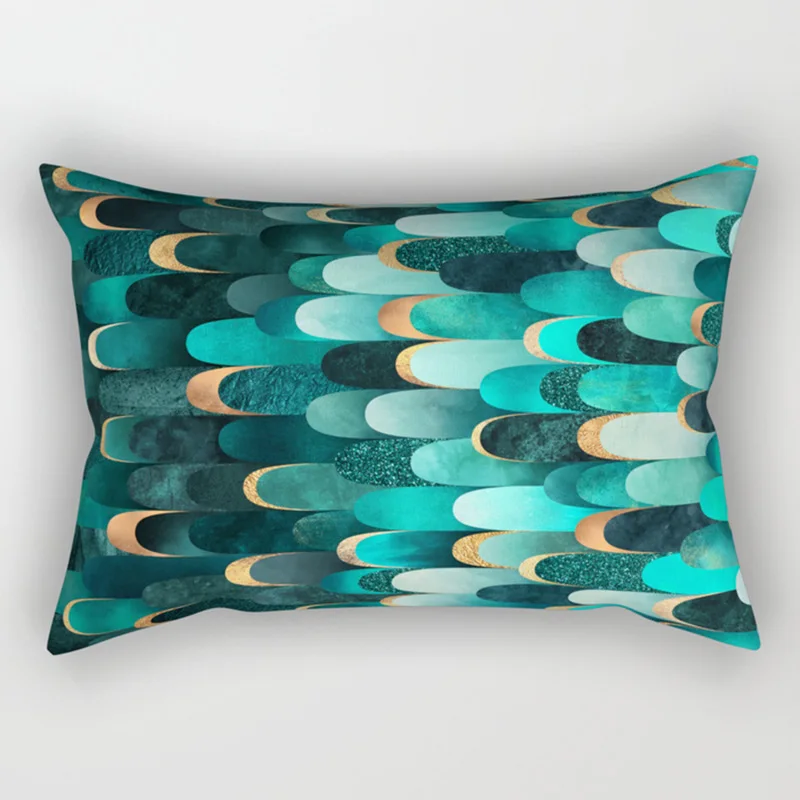 Hot Sale Modern Color Geometry  Pillow Covers High Quality Short Plush Velvet Rectangle Pillow Cases Room Decoration 5