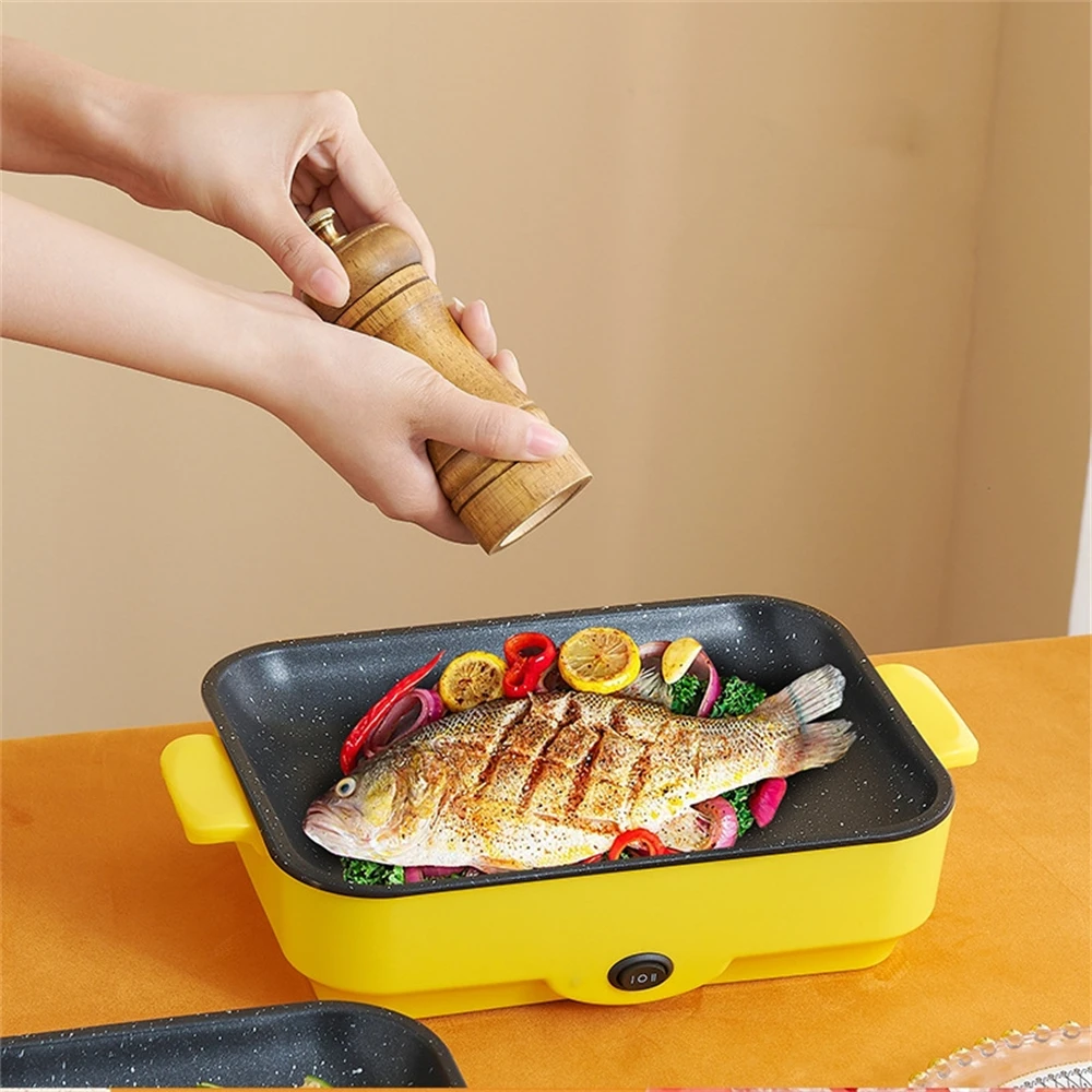 Multifunctional Electric BBQ Grill 26cm Square Mini Baking Tray Pancake Steak Wok Kitchen Fry Pan barbecue grill barbecue electric stove barbecue stove