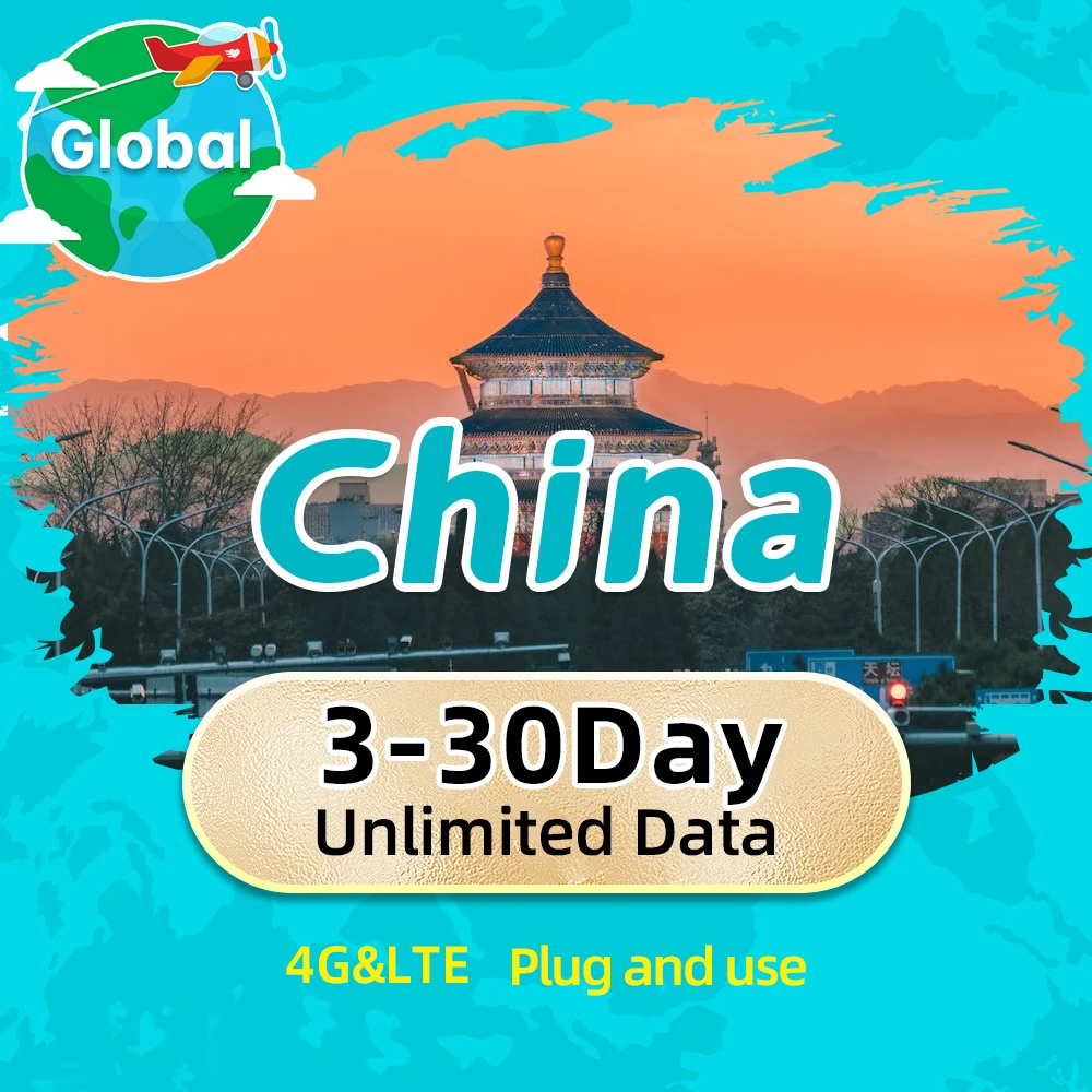 China Sim Card 5-15 Giorni 4G Lte Dati Di Roaming Illimitati Ad Alta Velocità Per La Cina Continentale Macao Taiwan Supporto Esim