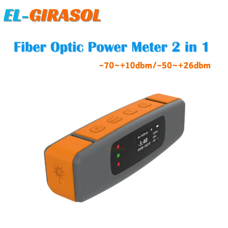 Optical Power Meter 2 in 1 Mini Rechargeable OPM-70~+10dbm/-50~+26dbm Visual Fault Locator VFL 2/5/10/20/30/50mw Built in FTTH