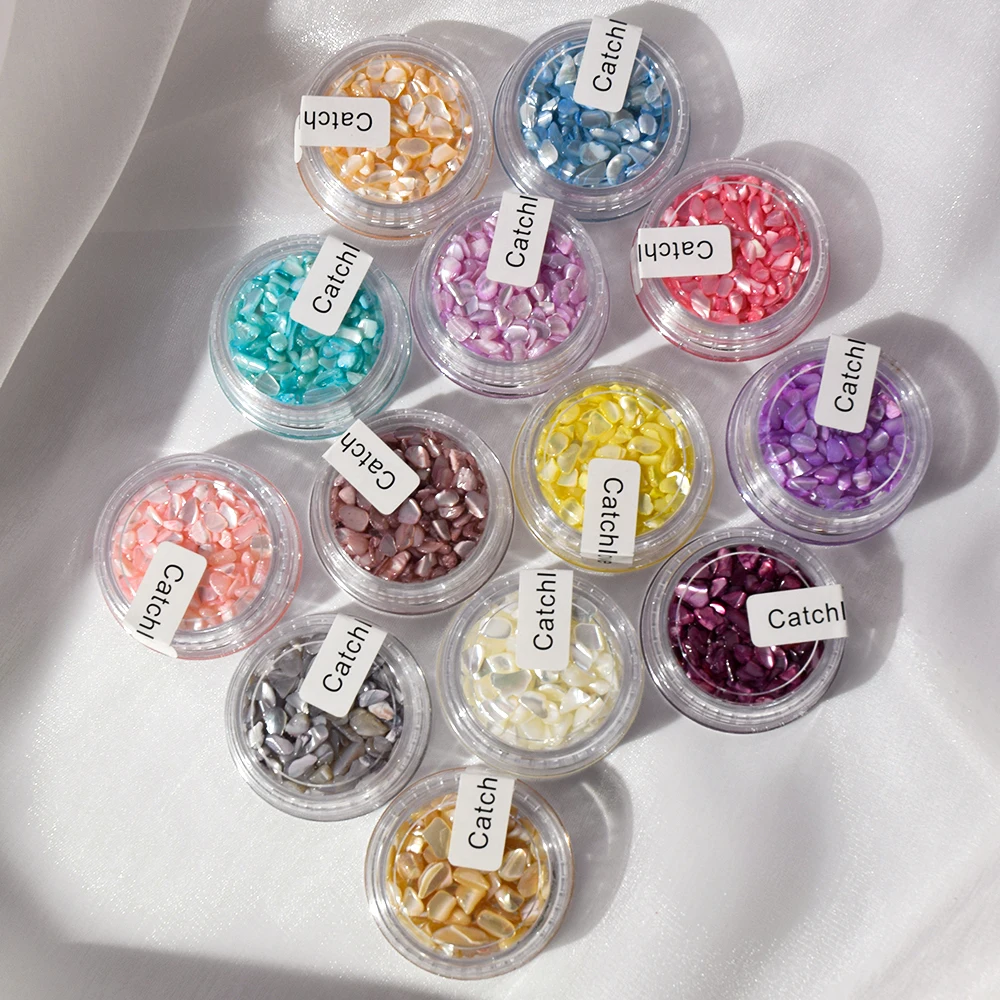 1Box 13Colors Irregular Shape Jade Face Shell Natural Shell Fragment Nail Art Sequins For DIY 3D Manicure, Craft Decoration 5