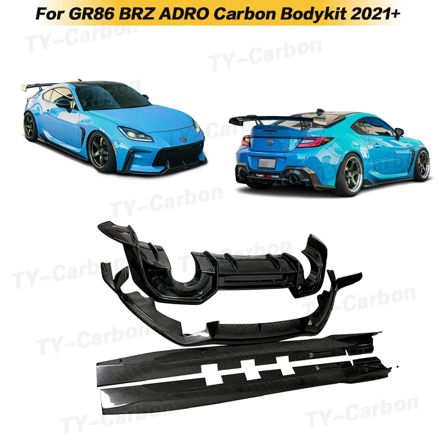 

For Toyota GR86 Subaru BRZ 2021 -2023 Real Carbon Fiber Bumper Front Lip Rear Trunk Diffuser Side Skirt Body Kit AD Style FRP