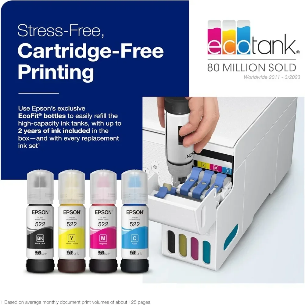 EcoTank ET-2800 Wireless Color All-in-One Cartridge-Free Supertank Printer with Scan and Copy &acirc;&euro;&ldquo; The Ideal Basic Home Printer