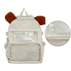 Fashionable Transparent Dog Themed Nylon Backpack with PVC Ita Bag Daypack for School Travel Shopping F3MD 2