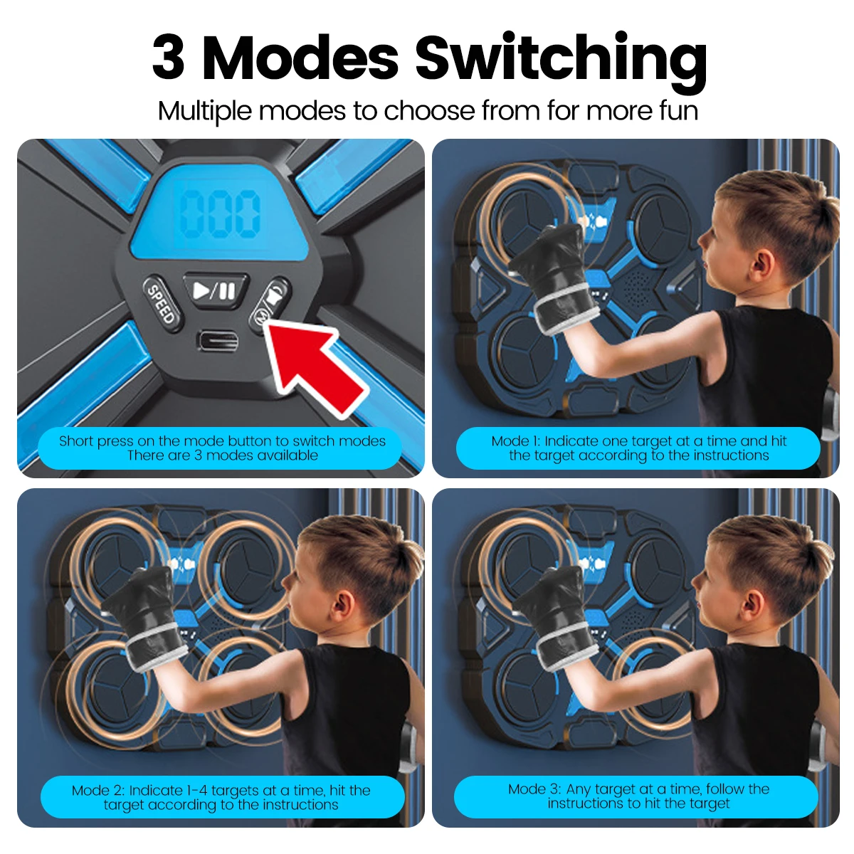 New Music Boxing Machine Smart Bluetooth Wall Mounted Music Boxing Trainer Gym Home Electronic Boxing Target Punching Equipment 3