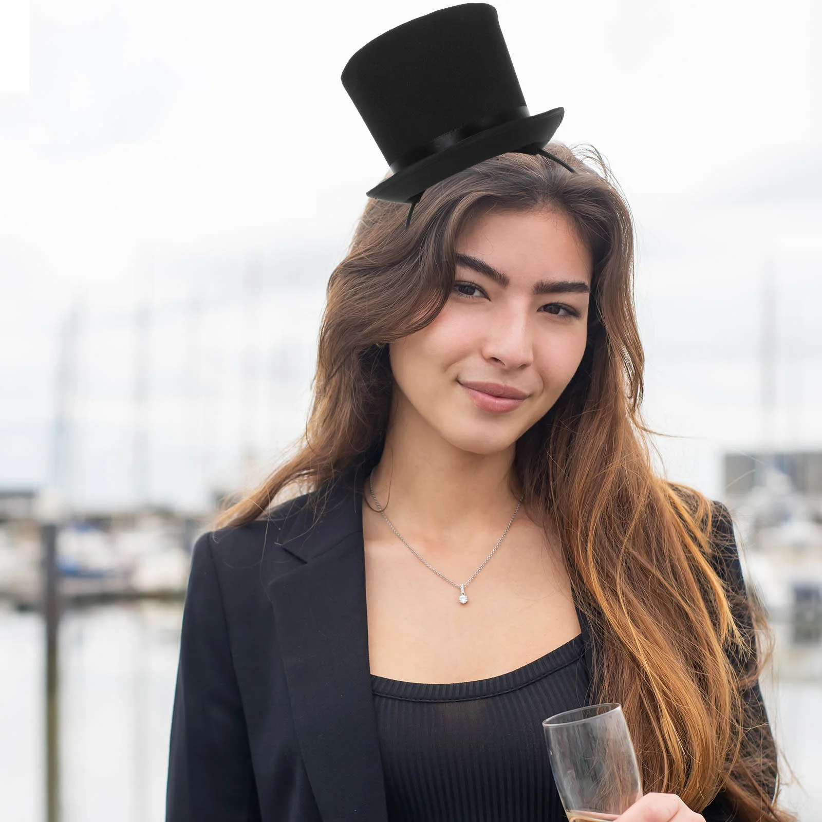 The Outfit Banquet Hat Party Prom Hair Accessories Headband (black) Tea for Women Fascinator Headpiece Cap Fascinators Miss 5