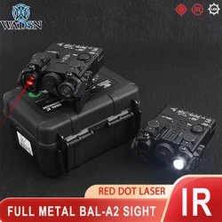 WADSN-MIRA LÁSER IR Airsoft DBAL-A2, punto rojo, Dbal PEQ15 Tactica, Metal completo, Armas, linterna LED estroboscópica, luz de explorador