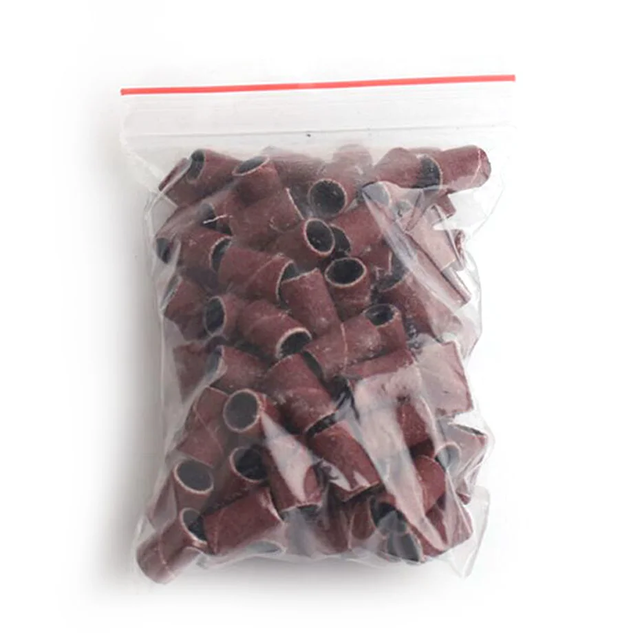 Professional Sanding Cap Bands Set for Electric Manicure - 100/50pc Assorted Grits