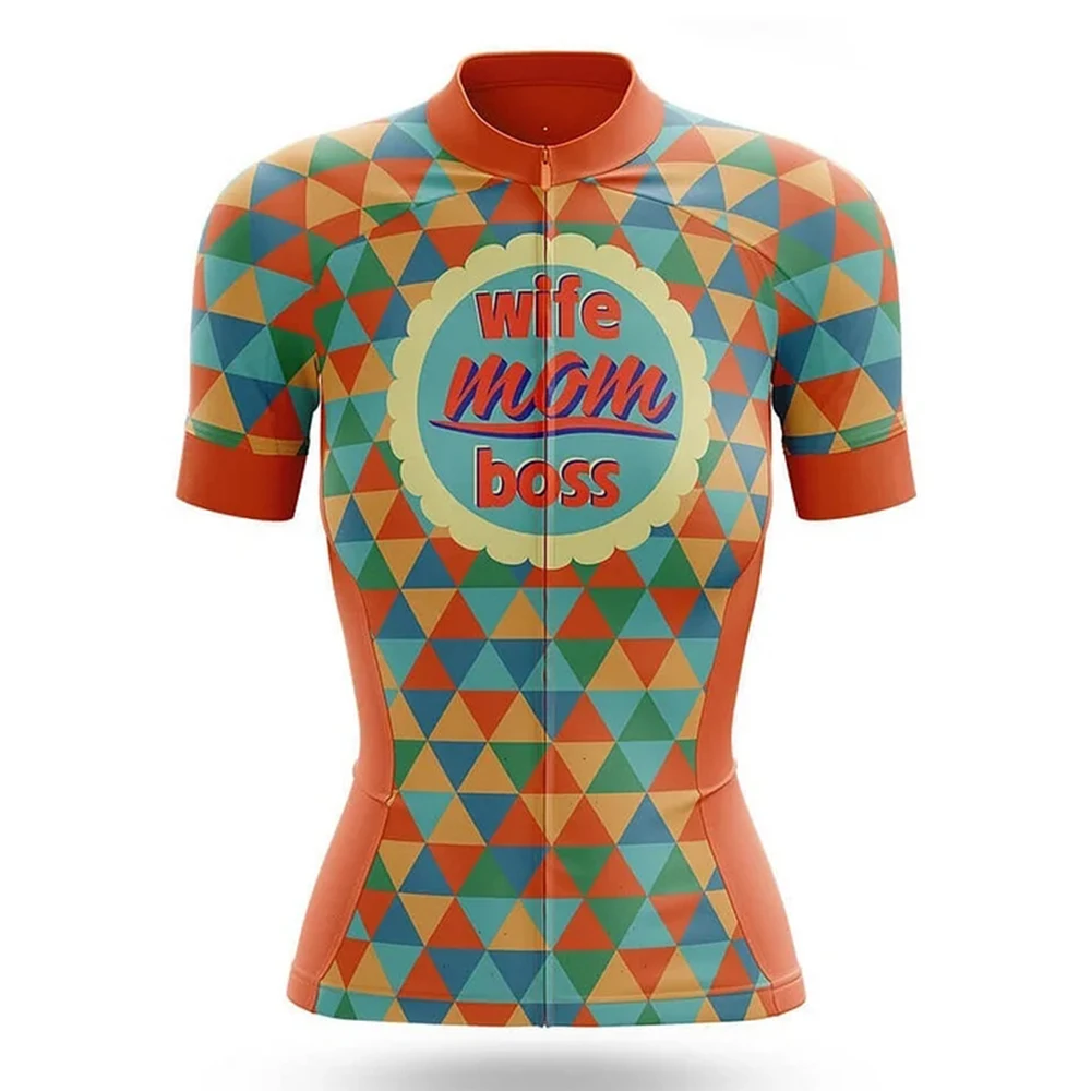 

Wife Mom Boss Women Cycling Jersey Short Sleeve Bike Shirt Bicycle Wear Mountain Road Clothes Cycle Racing MTB Clothing