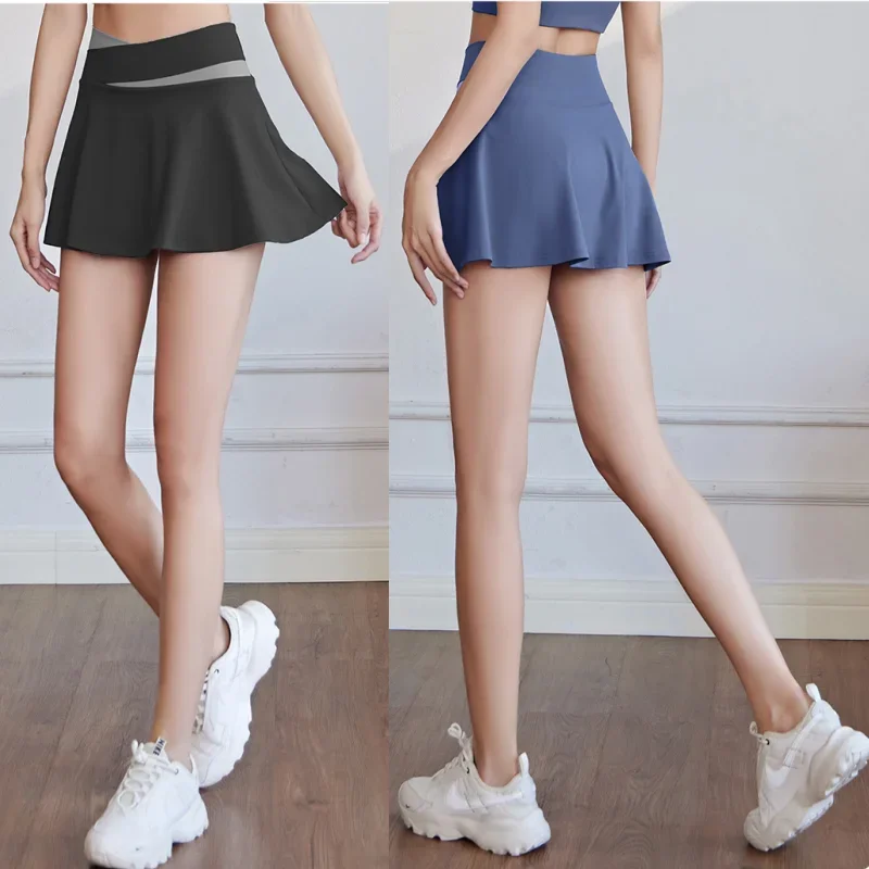 Summer Sports skirt Women quick dry shorts elastic running high waist fitness short skirts tennis run Gym yoga skirt with shorts running shorts,running skirts,sports skirts