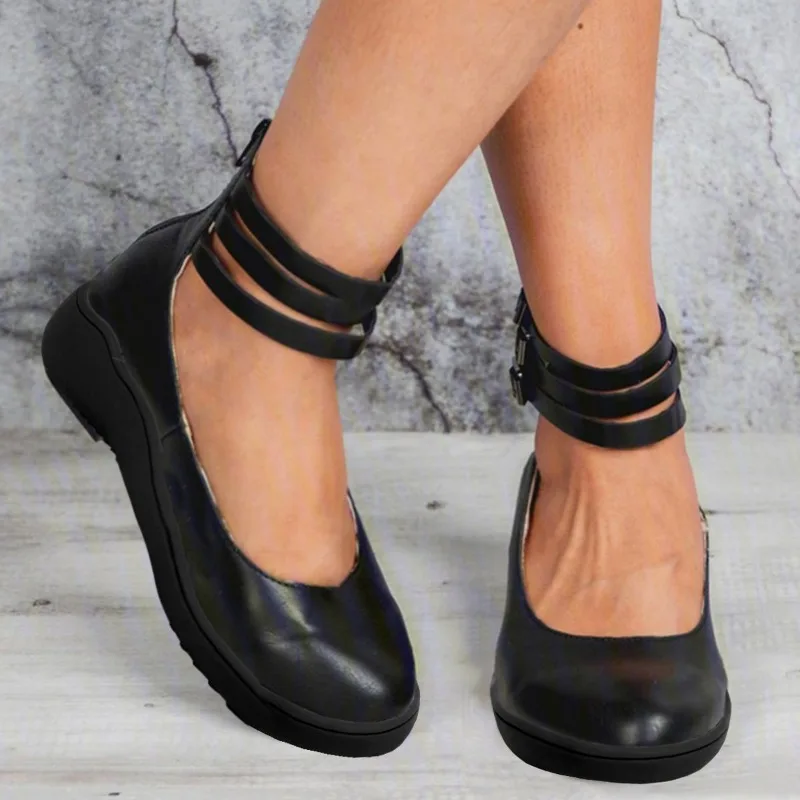 

Женские туфли на платформе в европейском и американском стиле, Весенняя модная женская кожаная обувь на плоской подошве с закрытым носком, 2024