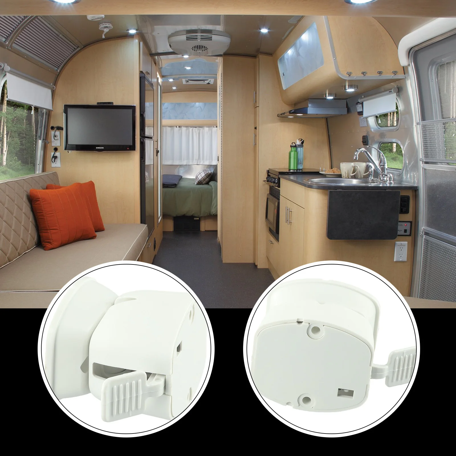 

Car Trailer CaravanMotorhomes Stop Entry RV Baggage Door Catch Compartment Clips For RVowners Yacht Enthusiasts