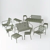 Modern Simple Leisure Outdoor Patio Furniture Balcony Open Air Garden Wrought Iron Dining Table and Chairs Set Outdoor Furniture