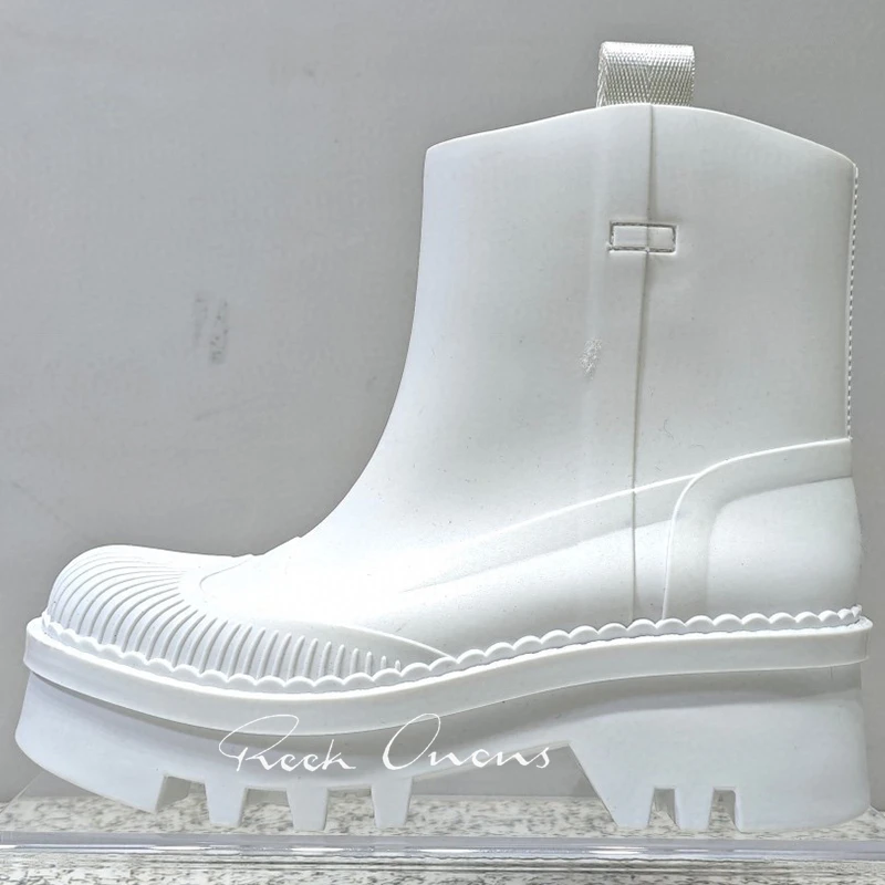 

Ladies Rain Boots 2023 Autumn New Waterproof PVC Upper Thick Bottom Short Boots High-Quality Wear Resistant Female Shoes