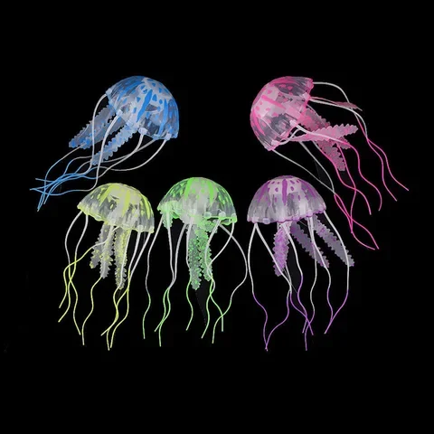 

Silicon Fish Aquarium Decor Glowing Jellyfish Colorful Aquatic Decoration Artificial Submarine Ornament Pet Supplies