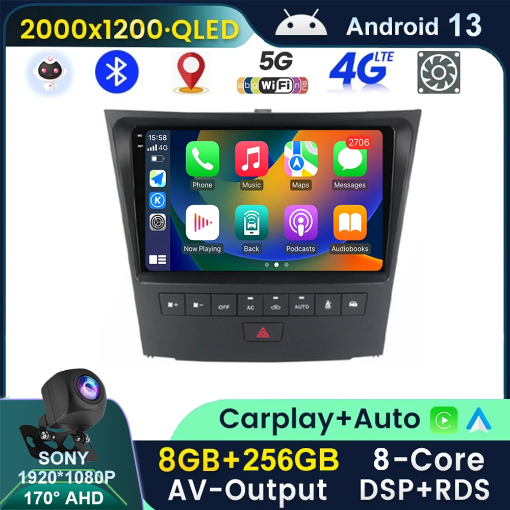 

Android 13 радио для Lexus GS300 S190 GS350 GS400 GS430 GS450h GS460 GS 300 III 3 350 2004 -2011 QLED DSP Carplay Auto 4G Let