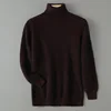 Men's Turtleneck 100 Mink Cashmere Sweater Men 2024 Autumn and Winter Large Size Loose Knitted Sweater Thick Warm Top Men Jumper 4