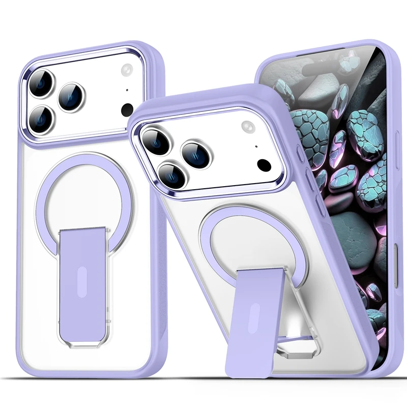 Magnetic Folding Stand Matte Bumper Phone Case with Magsafe Compatibility