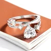 Serenity 1.24ct Heart Cut D Color Moissanite Rings Women Wedding Bridal With Certificate 100% S925 Sterling Silver Eternity Ring 3