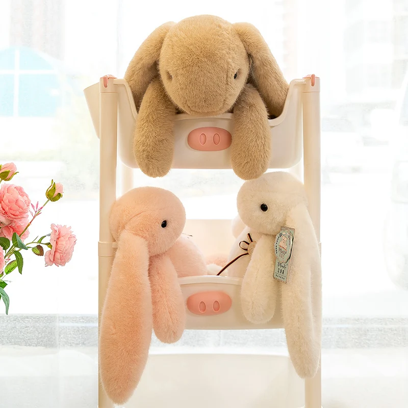 Cartoon Rabbit Plush Doll Kawaii Soft lop Plushies Stuffed Toys Real Bunny Doll Warm Bedroom Decor Birthday Gifts For Girls plush toys