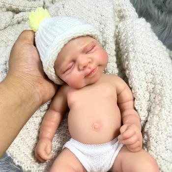 Mini 13 Inch Pascale Reborn Baby Doll Full Solid Silicone Body Girl Adorable Doll Toy Birthday Christmas Gift