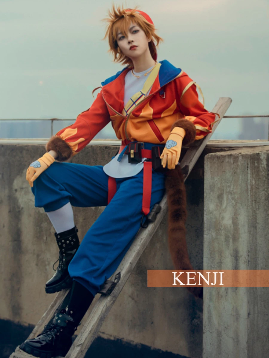 

COS-HoHo Anime VTuber Kenji Little Monkey Game Suit Handsome Uniform Cosplay Costume Halloween Party Role Play Outfit For Unisex