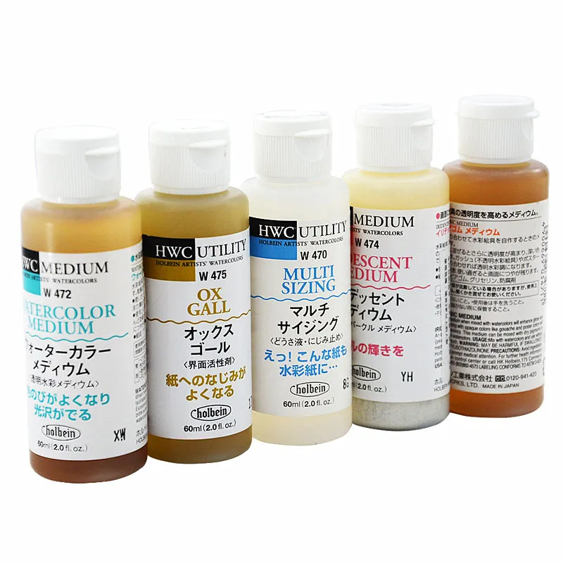 Holbein Japan Watercolor Medium/Gum Arabic Medium/Masking Ink/Multi Sizing/Iridescent Medium/OX Gall Art Supplies
