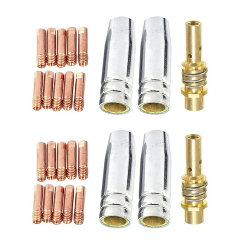 

26Pcs 15AK Welding Torch Consumables 0.8Mm MIG Torch Gas Nozzle Tip Holder Of 15AK MIG Welding Torch