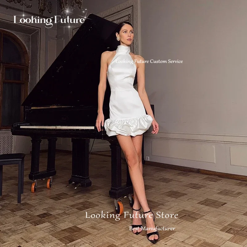 Elegant Mini Ivory Wedding Dress For Women Sleeveless Simple Halter Sexy Open Back Gown Short Ball Gowns Vestido Customized 2025 12 S5c331b1b99dc4e81aec0cd88f997eebdB