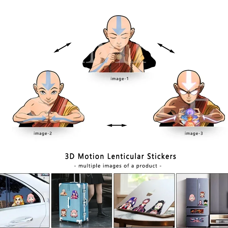 3D Lenticular Stickers Avatar The Last Airbender Aang for Laptop Refrigerator Luggage Skateboard Wall Decor Kid Toy Gifts cartoon stickers