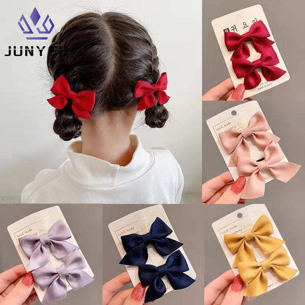 2Pcs/Set Korean Children's Style Cute Bowknot Headdress Hairpin Princess Girls Hair Accessories