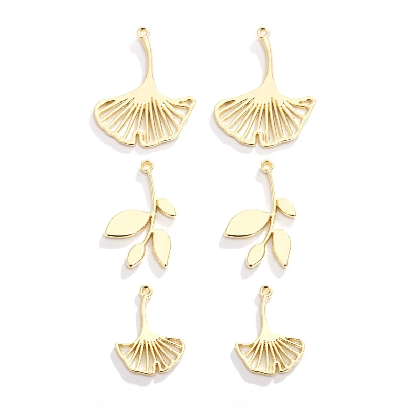 

Zinc Alloy Charms Gold Hollow Ginkgo Biloba Maple Leaves Pendant For DIY Fashion Jewelry Earrings Accessories